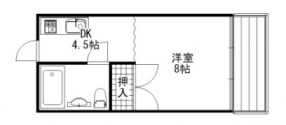 三宅マンション 1DK間取り